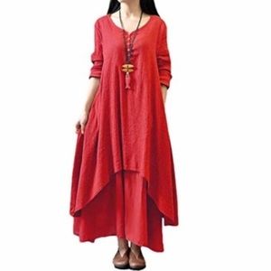 Anself Langenlook High Low Flowy Layered Oversized Maxi Dress